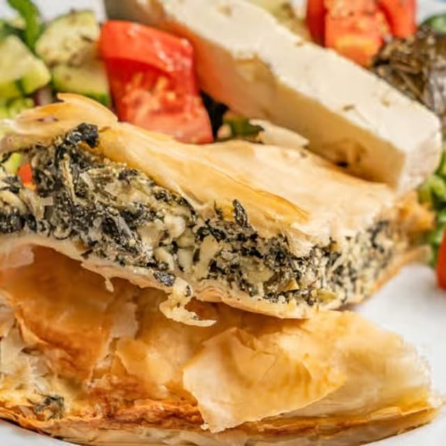 Spinach Pie with Traditional Greek Salad.