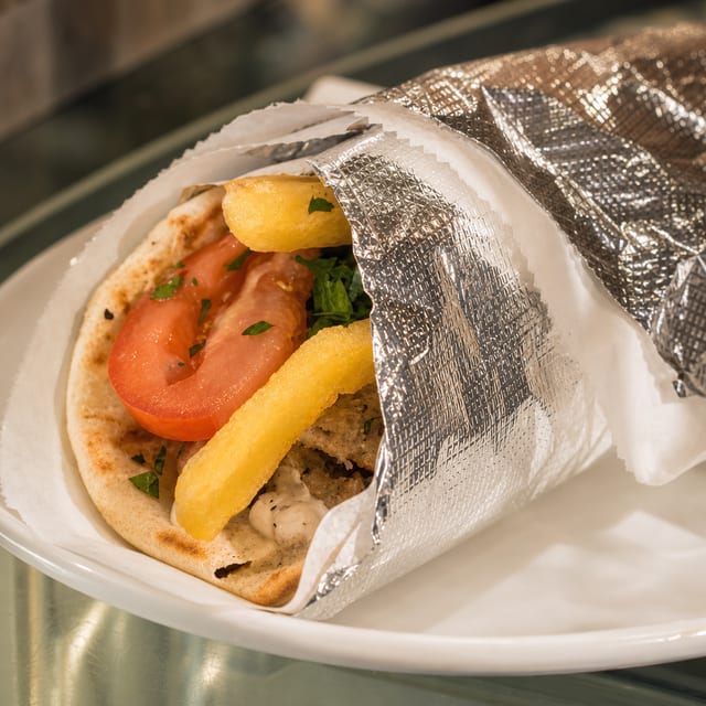 Falafel Fritter Sandwich.