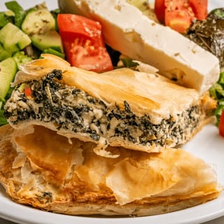 Spinach Pie with Traditional Greek Salad