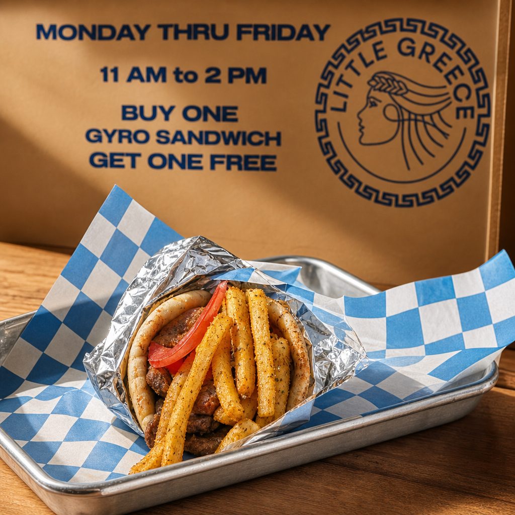 2-for-1 Lunch Gyro Sandwich.